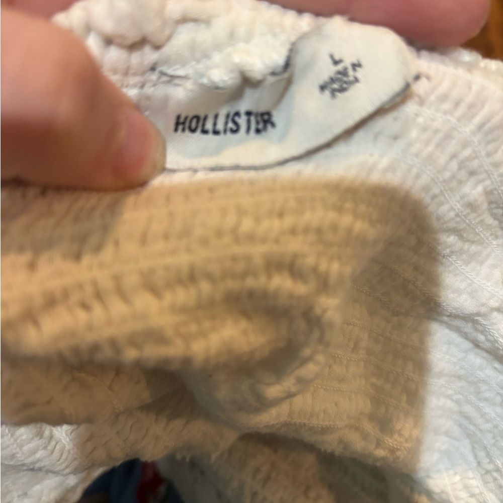 Hollister Cream Smocked Blouse